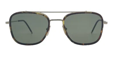 THOM BROWNE RECTANGULAR AVIATOR - MED BROWN SUNGLASSES