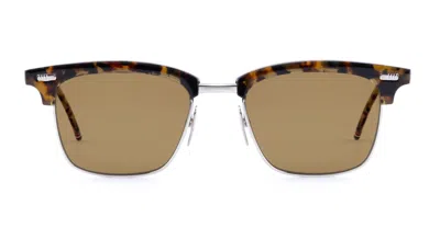 Thom Browne Rectangular / Dark Brown Sunglasses