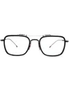Thom Browne Rectangular-frame Glasses In Black