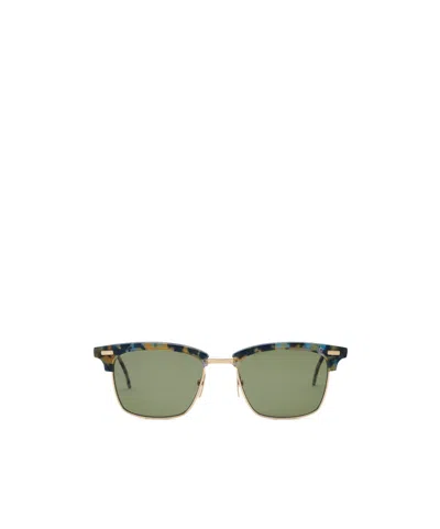 Thom Browne Rectangular Frame Sunglasses In Green
