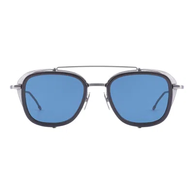 Thom Browne Rectangular Sunglasses In Blue