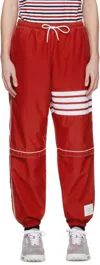 Thom Browne Red Ripstop 4-bar Track Pants In 600 Red
