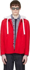 Thom Browne Red Utility Patch Pocket Jacket In Red