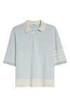 Thom Browne 4-bar Linen And Cotton Polo Shirt