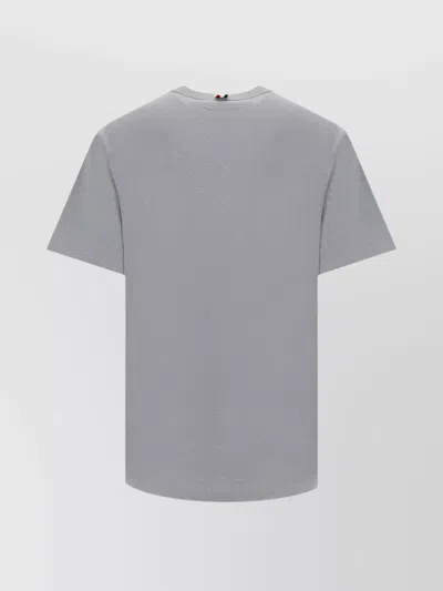 Thom Browne Relaxed Fit Crew Neck T-shirt With Side Slit In Gray