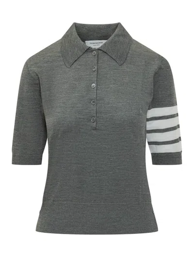 Thom Browne Relaxed Fit Polo With Four Bands