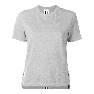 Thom Browne Relaxed Fit Short Sleeve Tee Women In Gray