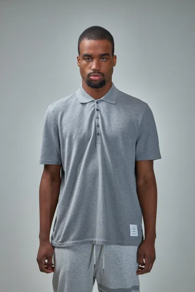 Thom Browne Relaxed Fit Ss Polo In Grey