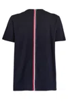 Thom Browne Intarsia Band Cotton Jersey T-shirt In Navy