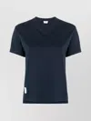 Thom Browne Logo-patch Short-sleeve T-shirt In Blue