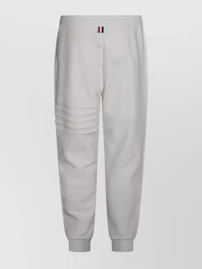Thom Browne Relaxed Fit Trousers Elastic Waistband In White