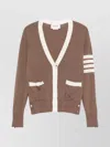 Thom Browne V-neck Cardigan In Brown