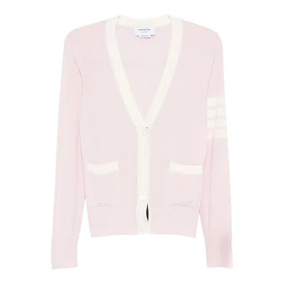 Thom Browne Relaxed Fit V Neck Cardigan In Neutral