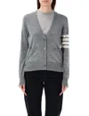 THOM BROWNE THOM BROWNE RELAXED FIT V-NECK CARDIGAN