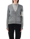 THOM BROWNE RELAXED FIT V-NECK CARDIGAN