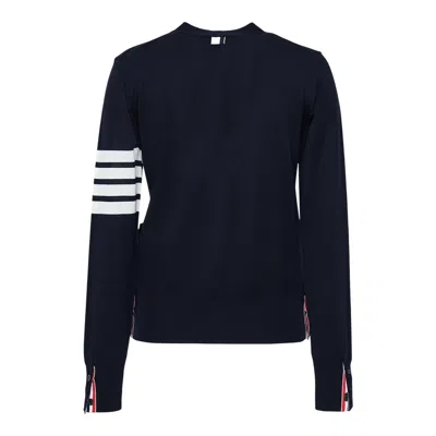 Thom Browne Relaxed Fit V Neck Cardigan Women In Blue