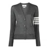 Thom Browne Relaxed Fit V Neck Cardigan Women In Gray