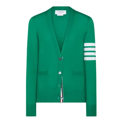 Thom Browne Relaxed Fit V-neck Cardigan In Green