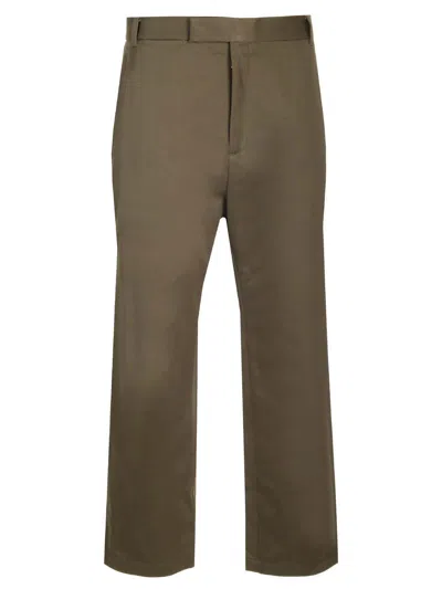 Thom Browne Unconstructed Straight Leg Pants In Green