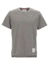 Thom Browne Light Grey Stripe-detail Cotton T-shirt