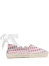 Thom Browne Removable Ankle Tie Espadrilles In Red
