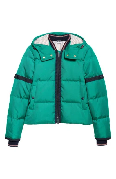 Thom Browne Removable Hood Down Coat In Green