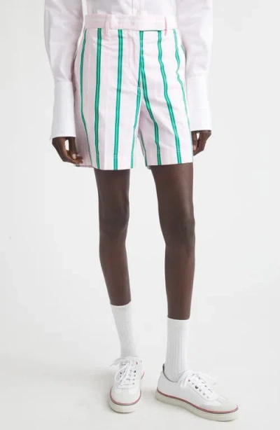 Thom Browne Rep Stripe Poplin Chino Shorts In White