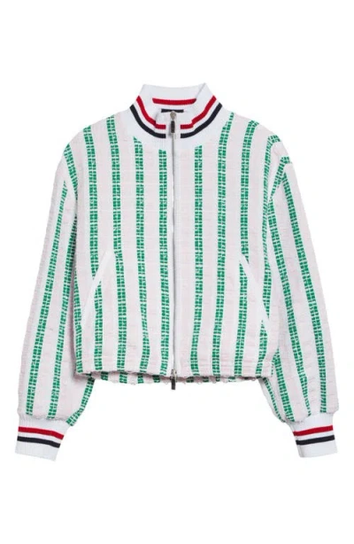 Thom Browne Rep Stripe Tweed Varsity Jacket In Multi