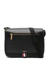 THOM BROWNE THOM BROWNE REPORTER BAG WITH WEBBING STRAP IN PEBBLE GRAIN LEATHER BAGS