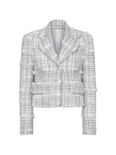 Thom Browne Repp Stripe Tweed Jacket In Gray