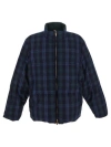 Thom Browne Wool Blend Check Reversible Puffer Jacket In Tan