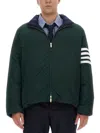 Thom Browne Reversible Striped Shell Down Jacket In Blue