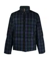 Thom Browne Wool Blend Check Reversible Puffer Jacket In Black