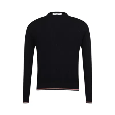 Pre-owned Thom Browne Rib Stitch Crewneck Pullover In Merino Wool With Rwb Stripe 'navy' | Blue | Men's Size 5