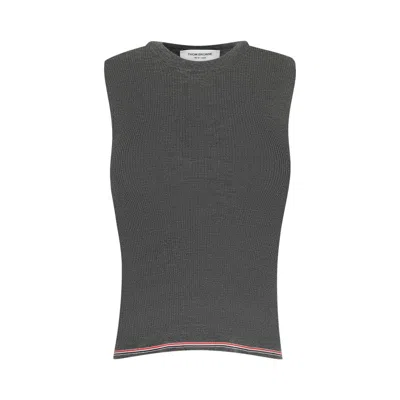 Pre-owned Thom Browne Rib Stitch Shell Top 'medium Grey' | Women's Size 40
