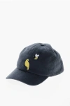 Thom Browne Ribbed Bird And Bee Cap With Embroideries In Black