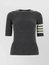 Thom Browne Striped Detail Shortsleeved Jumper In Grey