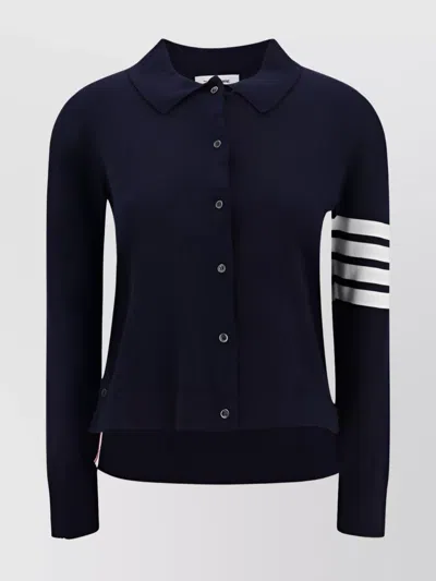 Thom Browne Women Long-sleeved Polo In Blue
