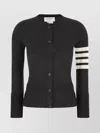Thom Browne Cashmere Crew Neck Cardigan In Black