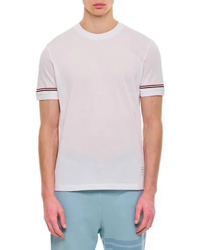 THOM BROWNE RIBBED CUFF T-SHIRT
