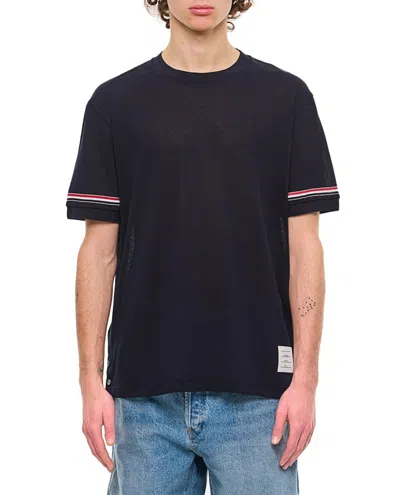 THOM BROWNE RIBBED CUFF T-SHIRT