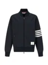 Thom Browne Tech Viscose Bomber Jacket Puffer Jackets Blue In Blue