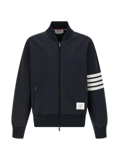 THOM BROWNE RIBBED FOUR-BAR BOMBER JACKET