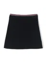 Thom Browne Ribbed-knit A-line Miniskirt In Blue