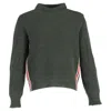 Thom Browne Ribbed-knit Mock Neck Sweater In Green Wool In Green