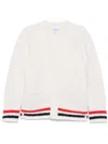 Thom Browne Ribbed Knit Rwb Stripe Cardigan