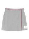 Thom Browne Ribbed-panelled Skirt In Gray