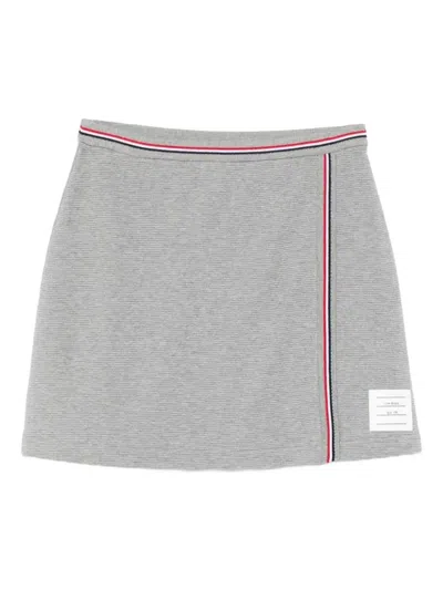 Thom Browne Ribbed-panelled Skirt In Gray