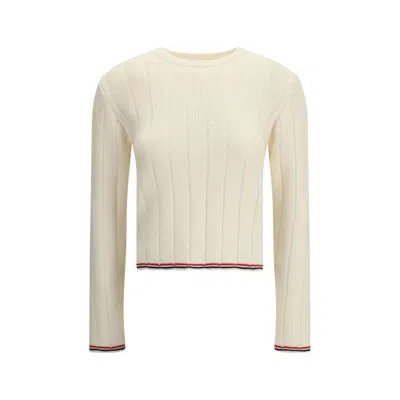 Thom Browne Ribbed Sweater In Neutral