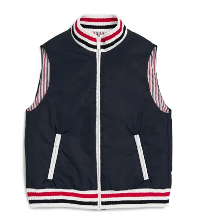 THOM BROWNE RIBBED-TRIM PADDED GILET